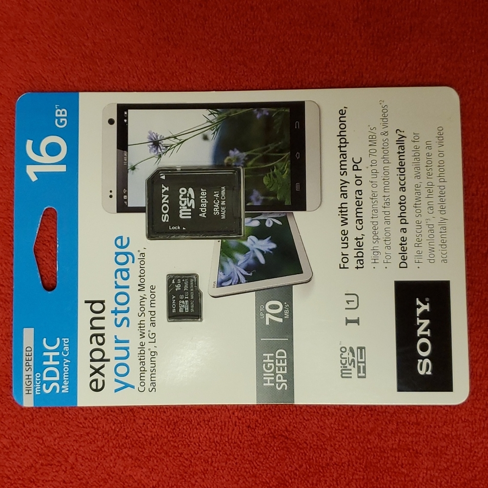 16 GB SONY SDHC Micro Memory card